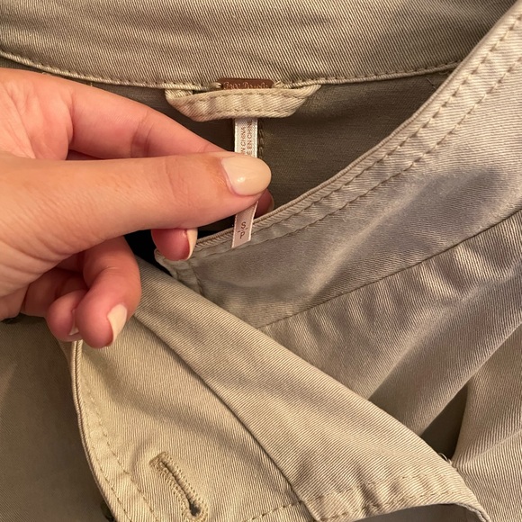 Anthropologie Free People Double Breasted Peplum Military Jacket Beige - Picture 5 of 5